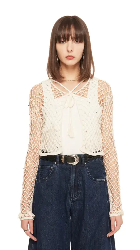 Beaded Crochet Cardigan online